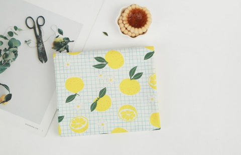 Welcome Jeju Yuja Fruit DTP Cotton Fabric - Quality Korean Fabric By the Yard / 50944