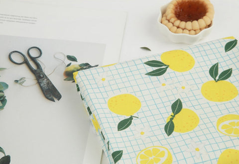 Welcome Jeju Yuja Fruit DTP Cotton Fabric - Quality Korean Fabric By the Yard / 50944