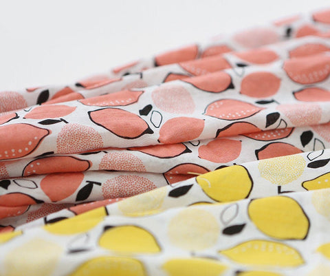 Semi-sheer Lemon Fabric, Cotton Blend Viscose Rayon - Lightweight and Thin - 57" Wide - Yellow or Peach - By the Yard /26364