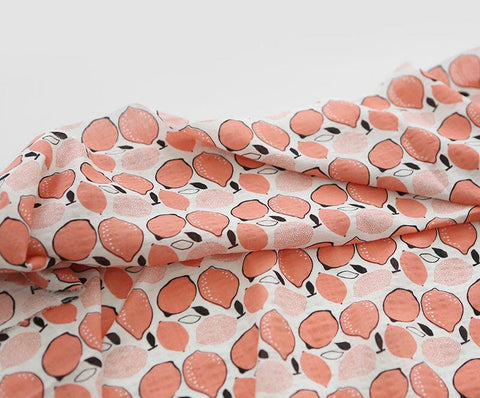 Semi-sheer Lemon Fabric, Cotton Blend Viscose Rayon - Lightweight and Thin - 57" Wide - Yellow or Peach - By the Yard /26364