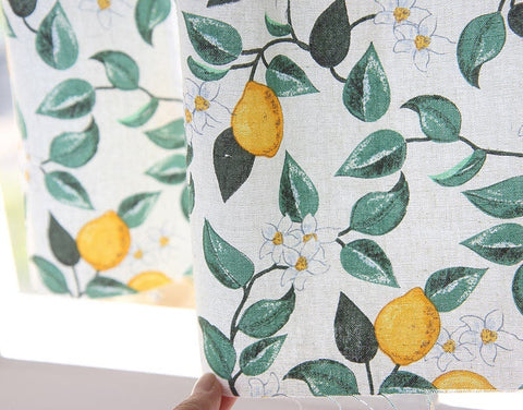 Lemon Cotton Linen Fabric, Quality Korean Fabric, 55" Wide - By the Yard /42782