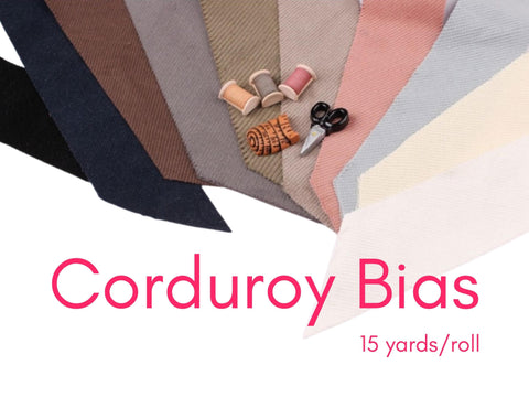 Cotton Corduroy Bias - 10 Colors - 15 yards - By the Roll, Quality Korean Fabric, Sewing Supplies, Notions