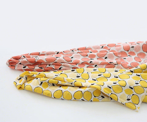 Semi-sheer Lemon Fabric, Cotton Blend Viscose Rayon - Lightweight and Thin - 57" Wide - Yellow or Peach - By the Yard /26364