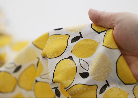 Semi-sheer Lemon Fabric, Cotton Blend Viscose Rayon - Lightweight and Thin - 57" Wide - Yellow or Peach - By the Yard /26364