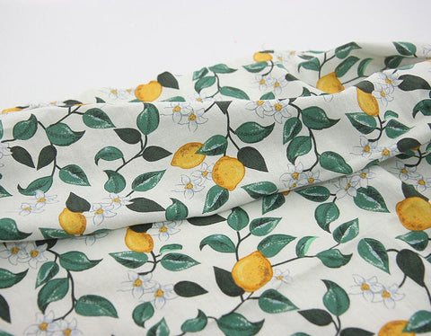 Lemon Cotton Linen Fabric, Quality Korean Fabric, 55" Wide - By the Yard /42782