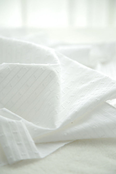 Popcorn Dobby Cotton Fabirc, White Popcorn Fabric, Stripe Fabric, White Cotton Fabric, Dobby, Quality Korean Fabric By the Yard /56679