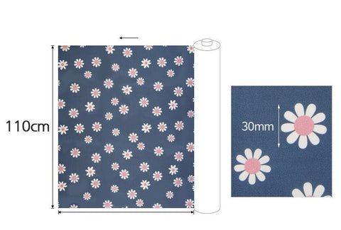 Daisy Flowers Cotton Fabric, Floral Fabric, Fabric Flowers, Quality Korean Fabric - Cotton Fabric By the Yard /53911