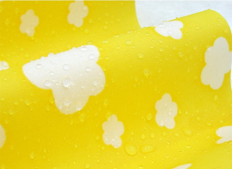 Waterproof Fabric Clouds on Yellow per Yard 30366