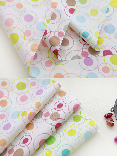 Waterproof Fabric (59 x 36") Circles - Pink - By the Yard /53692
