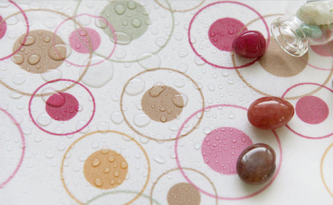 Waterproof Fabric (59 x 36") Circles - Purple - per Yard 33776 - 154