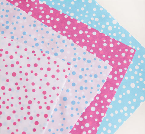 Waterproof Fabric Pink Polkadots on White per Yard (59 x 36") 33740