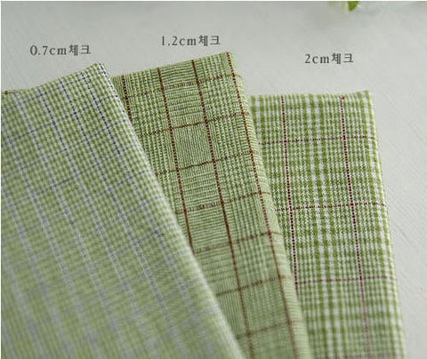Prewashed Yarn Dyed Plaid Cotton Fabric - Apple Green - per Yard (44 x 36") /37777