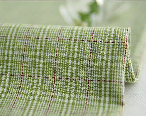 Prewashed Yarn Dyed Plaid Cotton Fabric - Apple Green - per Yard (44 x 36") /37777