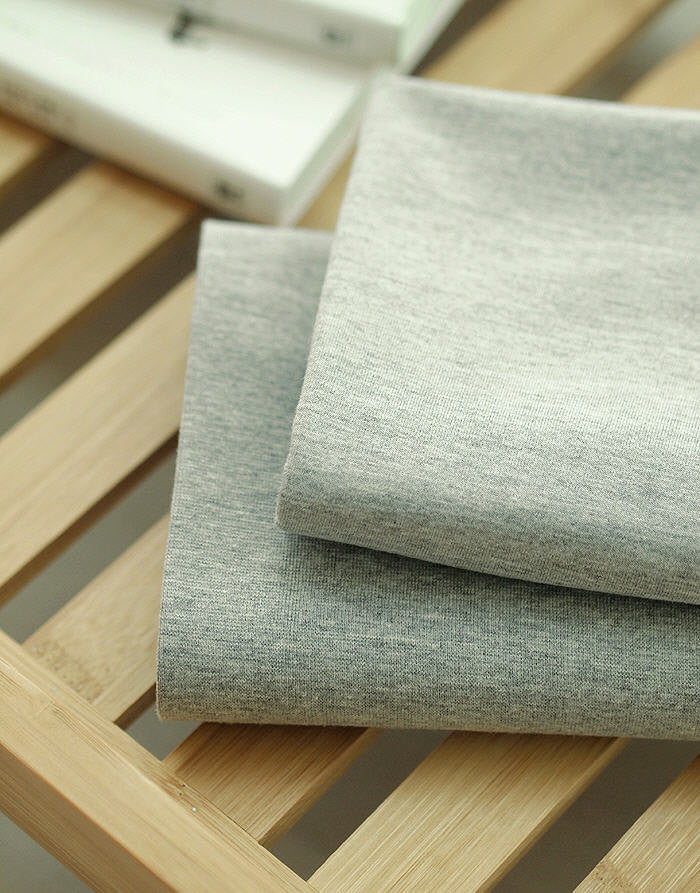 Fabric grey Marl 240gsm Cotton/elastane Jersey Ribbing Fabric. 