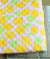 Machine Quilted Cotton Blend Fabric Fresh Lemons - Pink, Blue or Yellow - By the Yard /51661