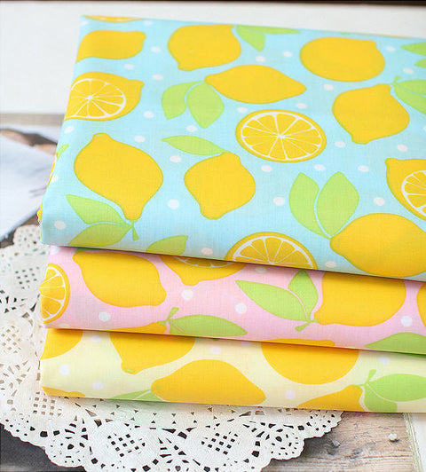Waterproof Fabric Lemons on Pink By the Yard 39424