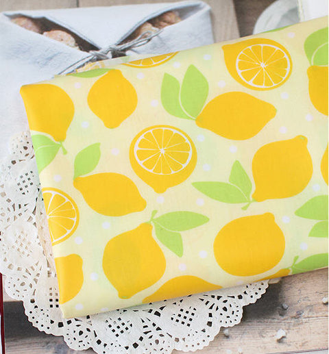 Waterproof Fabric Lemons on Yellow By the Yard 39425