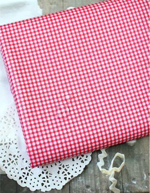 Waterproof Fabric Small Plaid, Quality Korean Fabric - Red, Green, Yellow, Blue, Pink - By the Yard /53841
