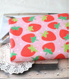 Waterproof Fabric Strawberry Laminated Cotton Blend Fabric - Pink - By the Yard 39427