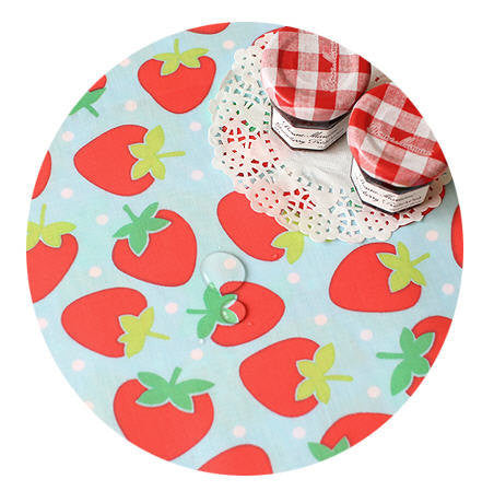 Waterproof Fabric Strawberry - Blue - By the Yard 39429