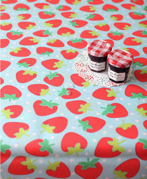 Waterproof Fabric Strawberry - Blue - By the Yard 39429