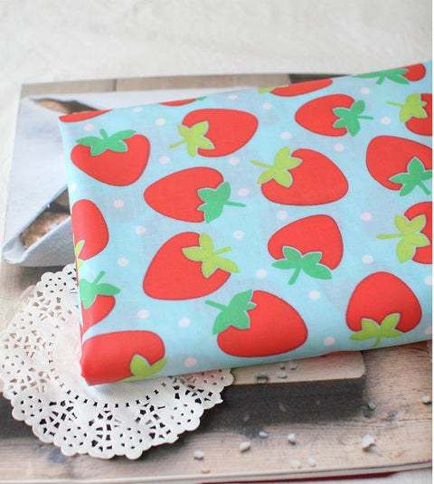 Waterproof Fabric Strawberry - Blue - By the Yard 39429