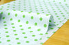 Waterproof Fabric 8 mm Green Polka Dots on Sky Blue - By the Yard 41248