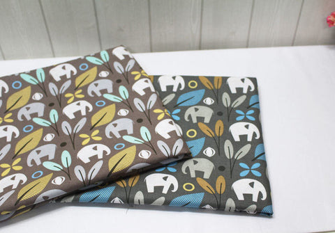 Elephants Cotton Fabric - Gray - By the Yard 43333  56859-1