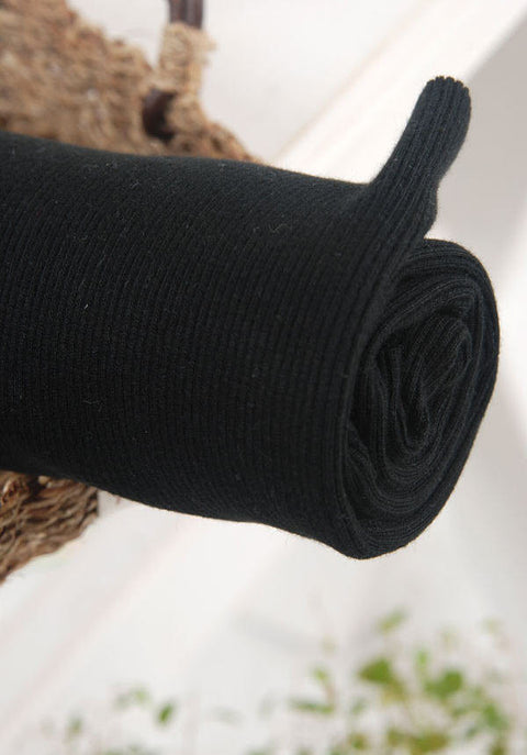 Ribbing Fabric Cotton Rib Knit - Black - By the Yard 41982