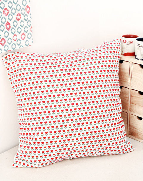 Cotton Fabric - Red Tulips - By the Yard 43464 /56821