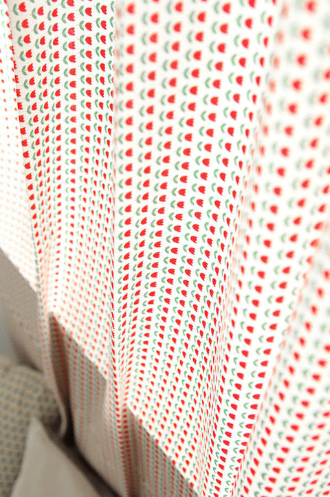 Cotton Fabric - Red Tulips - By the Yard 43464 /56821