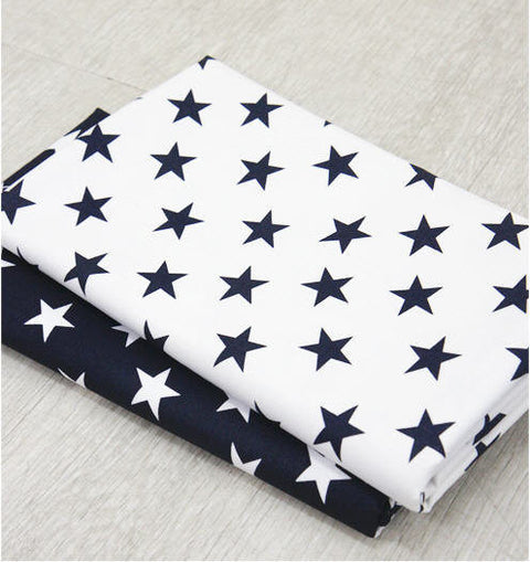 Stars Oxford Cotton Fabric - Navy and White Stars - Home Decor Fabric - By the Yard 45001 - 212 23688-2