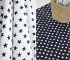 Stars Oxford Cotton Fabric - Navy and White Stars - Home Decor Fabric - By the Yard 45001 - 212 23688-2