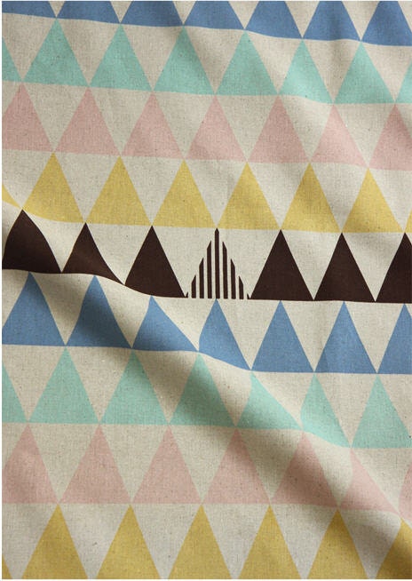 Cotton Linen Pastel Triangles and Coordinating Solids - Geometric - By the Yard /51572 52657 - 294