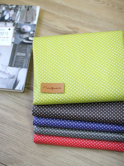 Laminated Cotton Blend 2mm Tiny Dot Series in Olive 46214