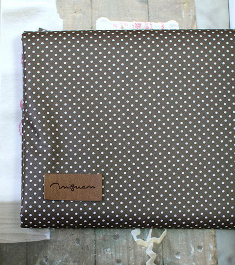 Laminated Cotton Blend 2mm Tiny Dot Series in Brown 46214
