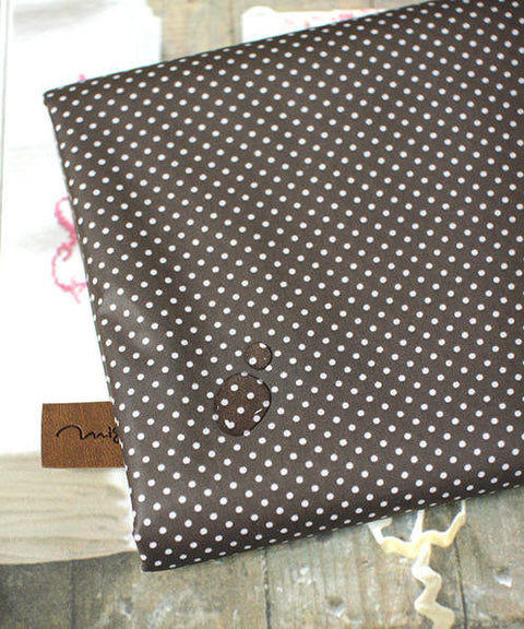 Laminated Cotton Blend 2mm Tiny Dot Series in Brown 46214