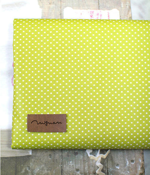 Laminated Cotton Blend 2mm Tiny Dot Series in Olive 46214