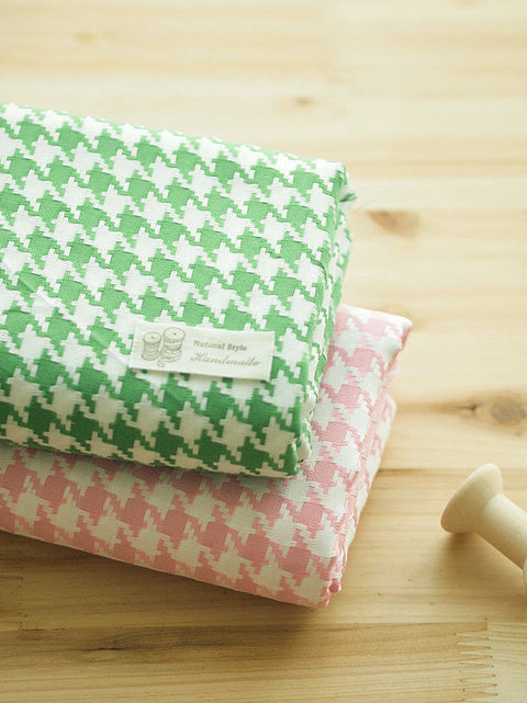 Green Houndstooth Cotton Fabric - 57 Inches Wide - By the Yard 88766