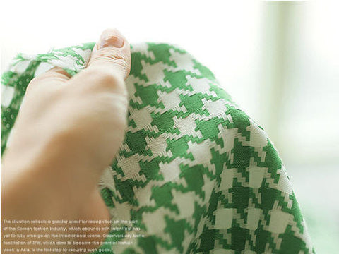 Green Houndstooth Cotton Fabric - 57 Inches Wide - By the Yard 88766