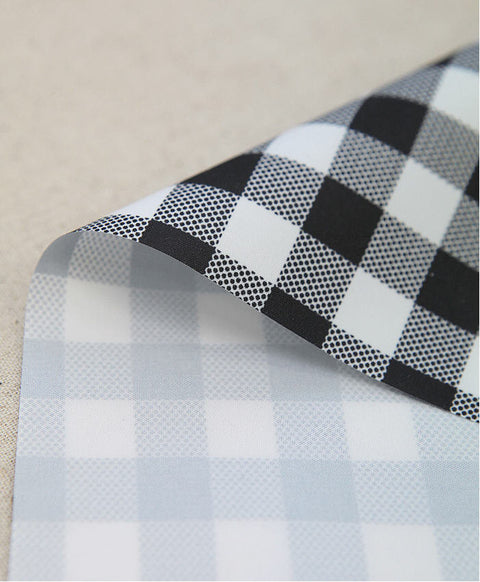 Waterproof Fabric - Polka Dot & Plaid - Black - By the Yard 47794