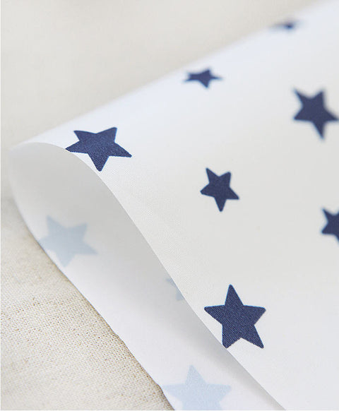 Waterproof Fabric Navy Stars on White By the Yard 47790