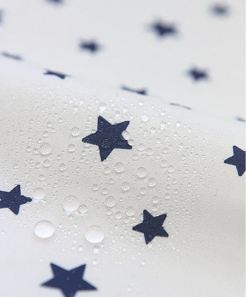 Waterproof Fabric Navy Stars on White By the Yard 47790