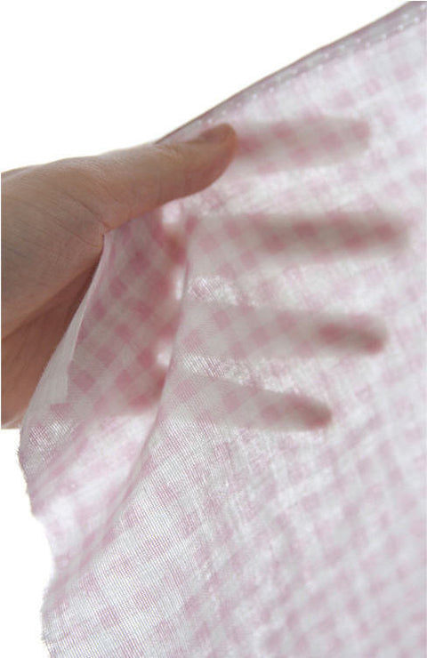 Cotton Double Gauze Soft Plaid - Pink, Beige or Gray - By the Yard (47 x 36") 40184 54464-1