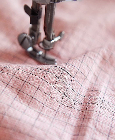 Prewashed Cotton Fabric Check Print - Yellow or Pink - By the Yard 49532