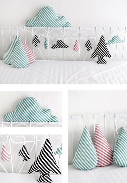 Diagonal Lines Cotton Fabric Lollipop - Black, Indi Pink or Mint - By the Yard / 59861