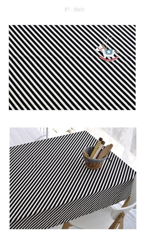 Diagonal Lines Cotton Fabric Lollipop - Black, Indi Pink or Mint - By the Yard / 59861