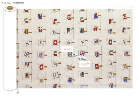 Cotton Fabric World Flags - By the Yard 49714