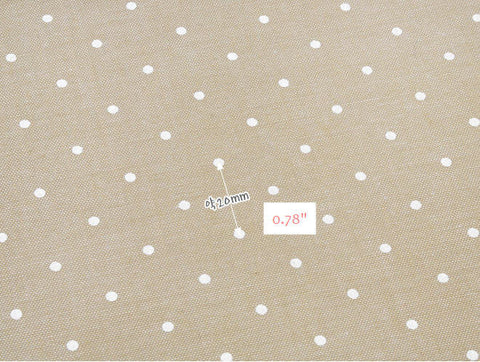 Yarn Dyed Chambray Style Cotton Fabric - Polka Dots on Beige - By the Yard 44147