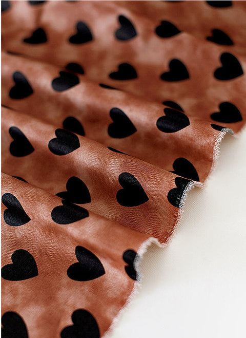 Choco Heart Oxford Cotton - By the Yard (44 x 36") 51691